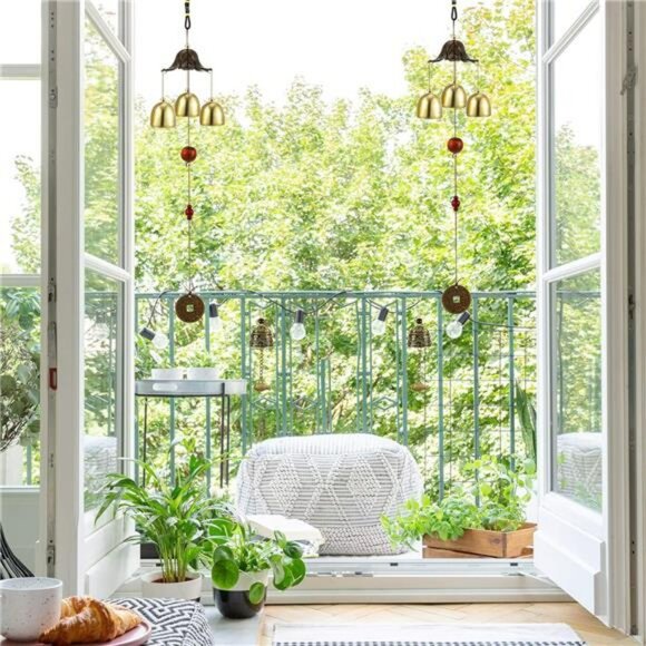 4 Pack Feng Shui Wind Chimes Chinese Lucky Bell Dragon Fish Metal Garden Patio - Picture 7 of 8